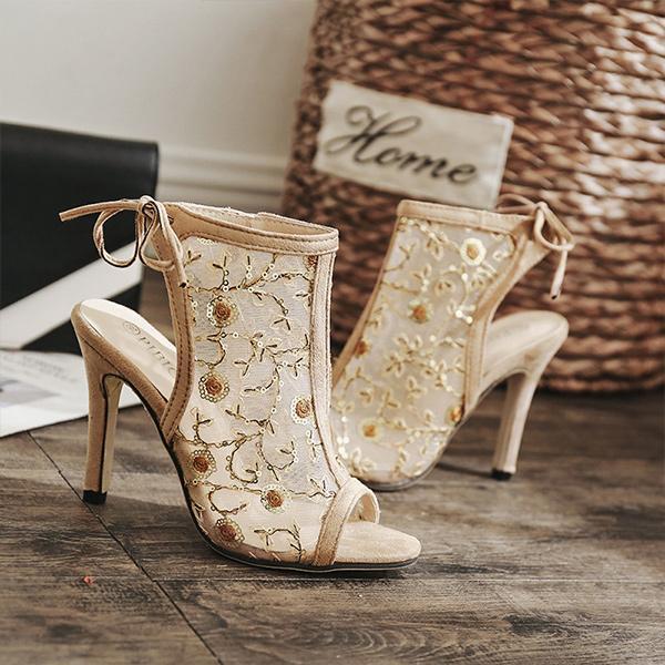 Fashion Lace High Heel Sandals