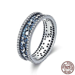 Sparkling Eternal Galaxy Sterling Silver Rings