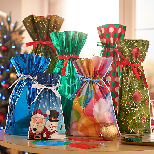 Drawstring Christmas Gift Bags(15 Sets)