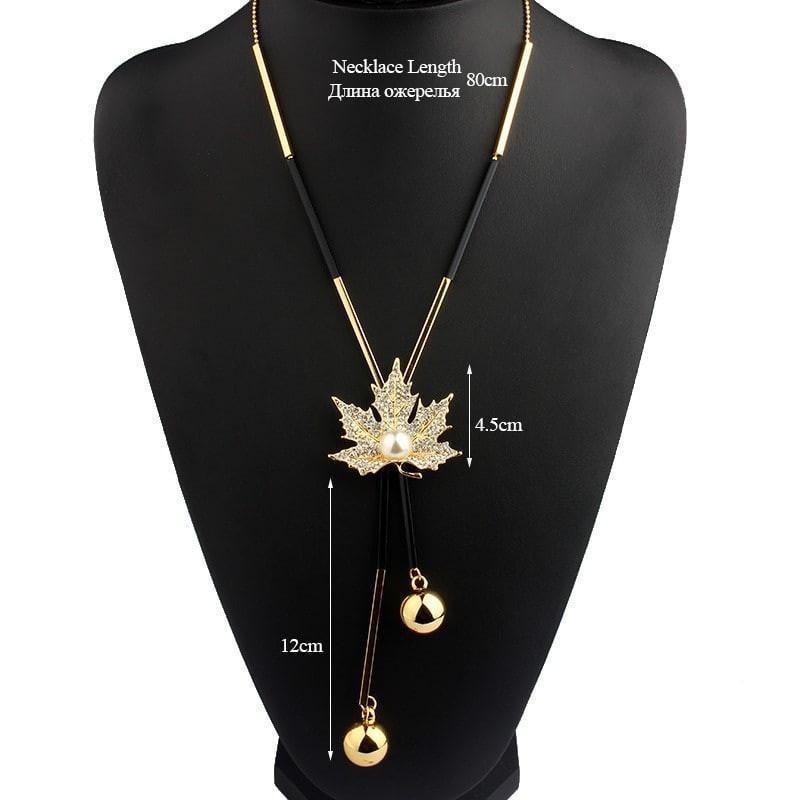 Maple Leaf Tassel Pendant Necklaces