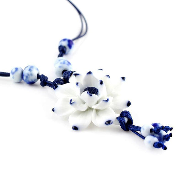 Limited Edition Handmade Ceramic Lotus Necklaces