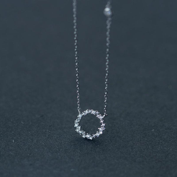 Silver Ring Diamond Necklace