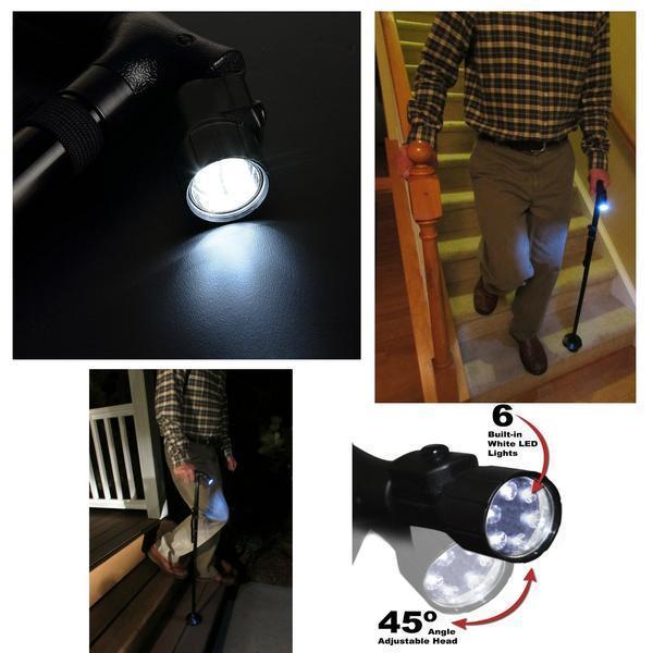 Multi-Function LED Folding Walking Stick