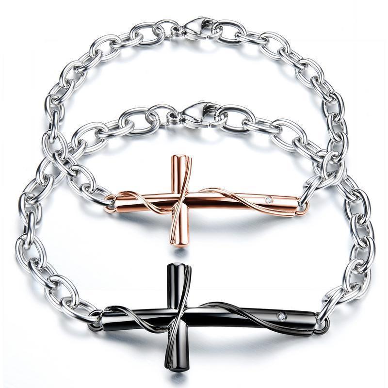 Titanium Plating Crucifix Bracelets