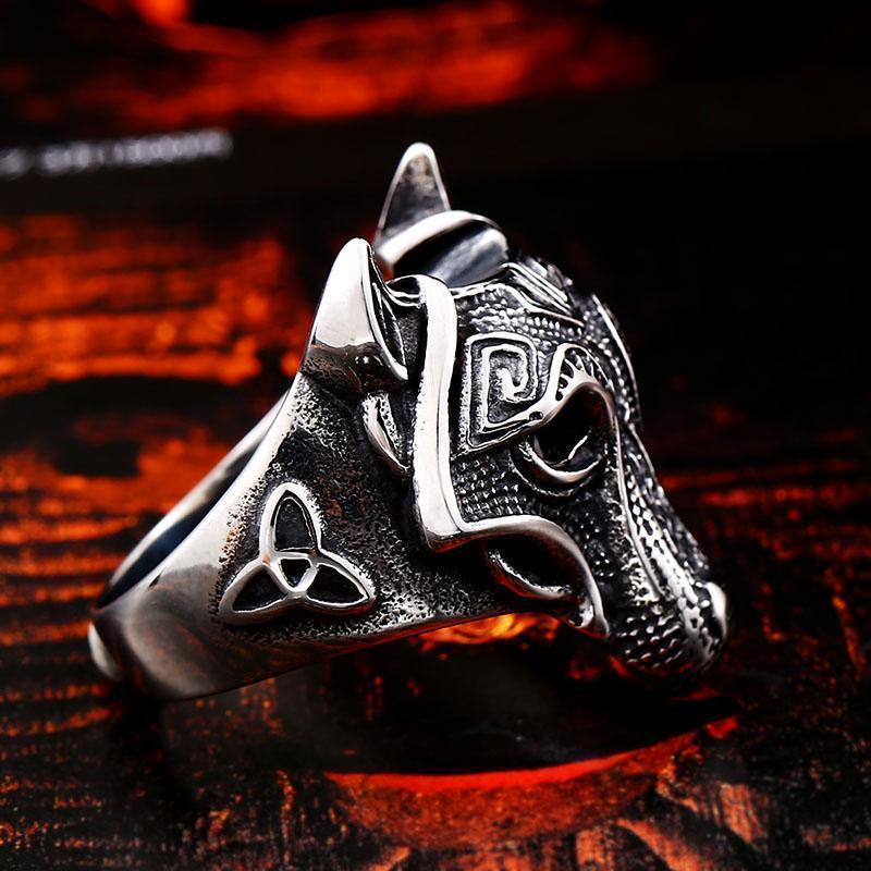 Viking Wolf Stainless Steel Rings