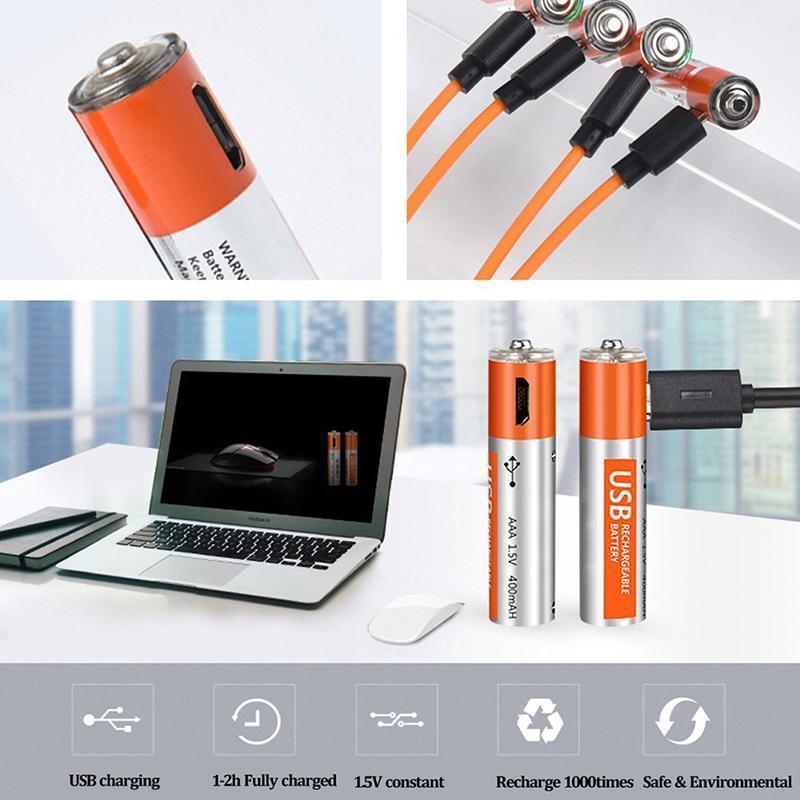 USB Rechargeable Batteries(4 Pcs)