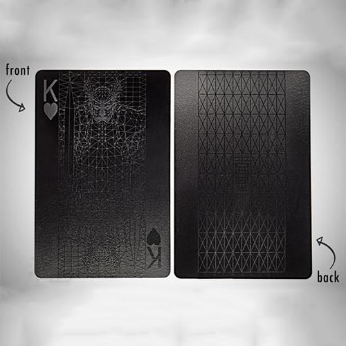 Waterproof Black Plastic Poker Cards(1 Set)