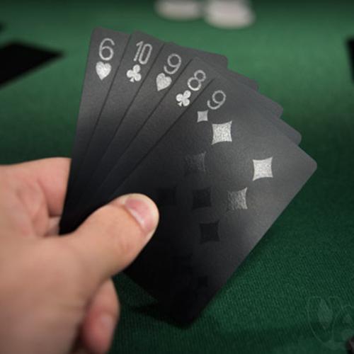 Waterproof Black Plastic Poker Cards(1 Set)