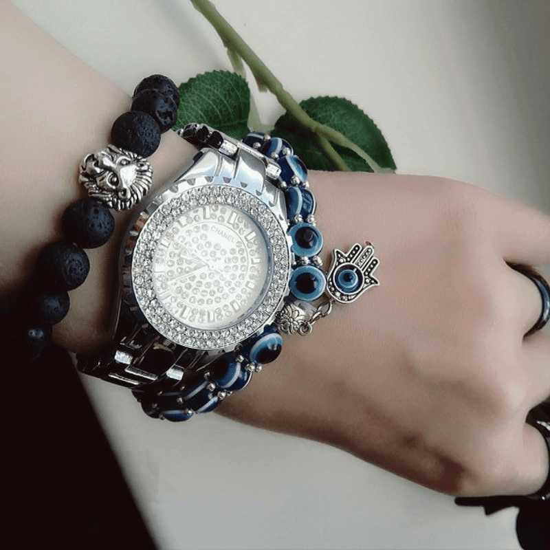 Handmade Evil Eye Glass Beads Hamsa Charm Bracelets