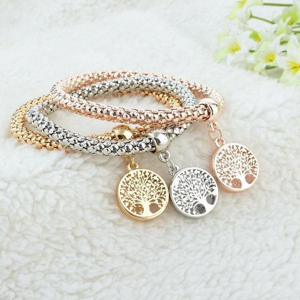 3 SET OF "TREE OF LIFE" BRACELETS WITH AUSTRIAN CRYSTALS