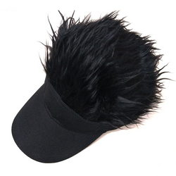 Adjustable Man Baseball Cap Wig with Hairs Visor Sun Hat