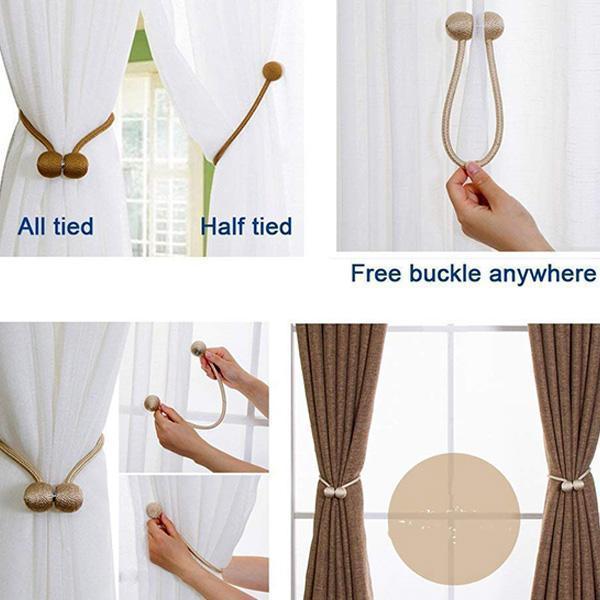 Magnet Buckle Curtain Tieback(1 Pair)