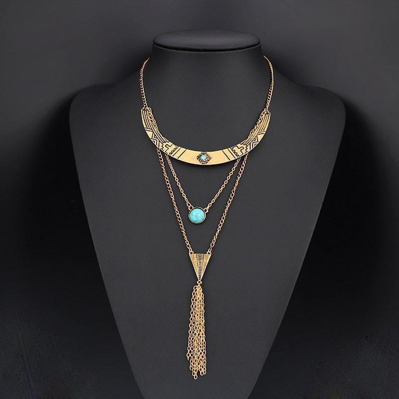 Vintage Bohemian Collar Plate Layered Necklaces