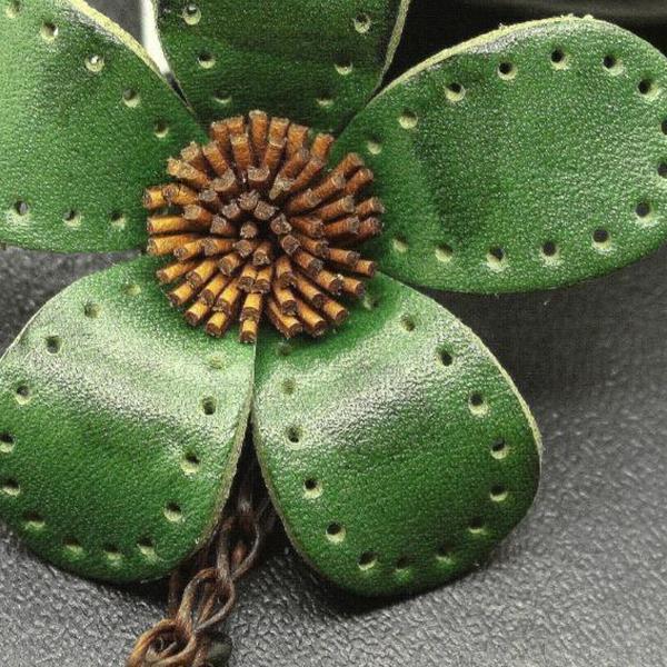 Leather Flower Necklace