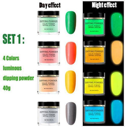 4 Colors 40g Luminous Nail Dipping Powder