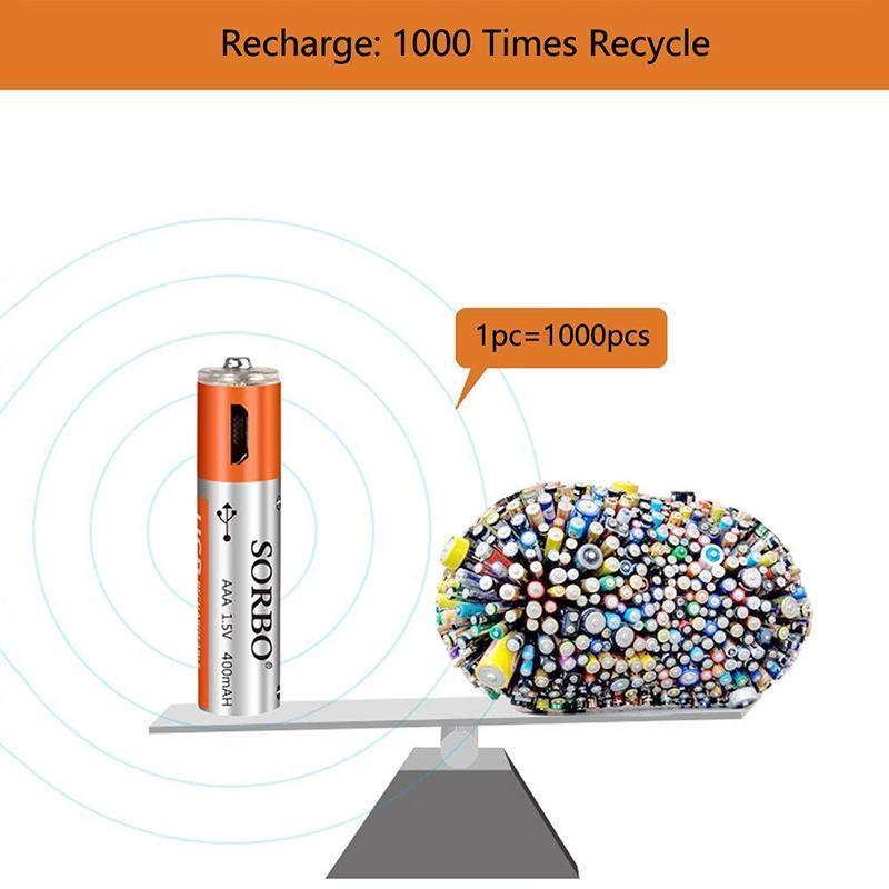 USB Rechargeable Batteries(4 Pcs)