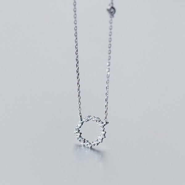 Silver Ring Diamond Necklace