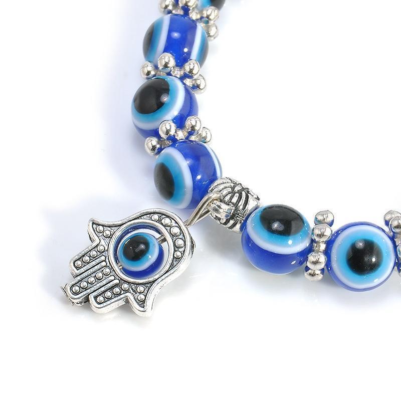 Handmade Evil Eye Glass Beads Hamsa Charm Bracelets