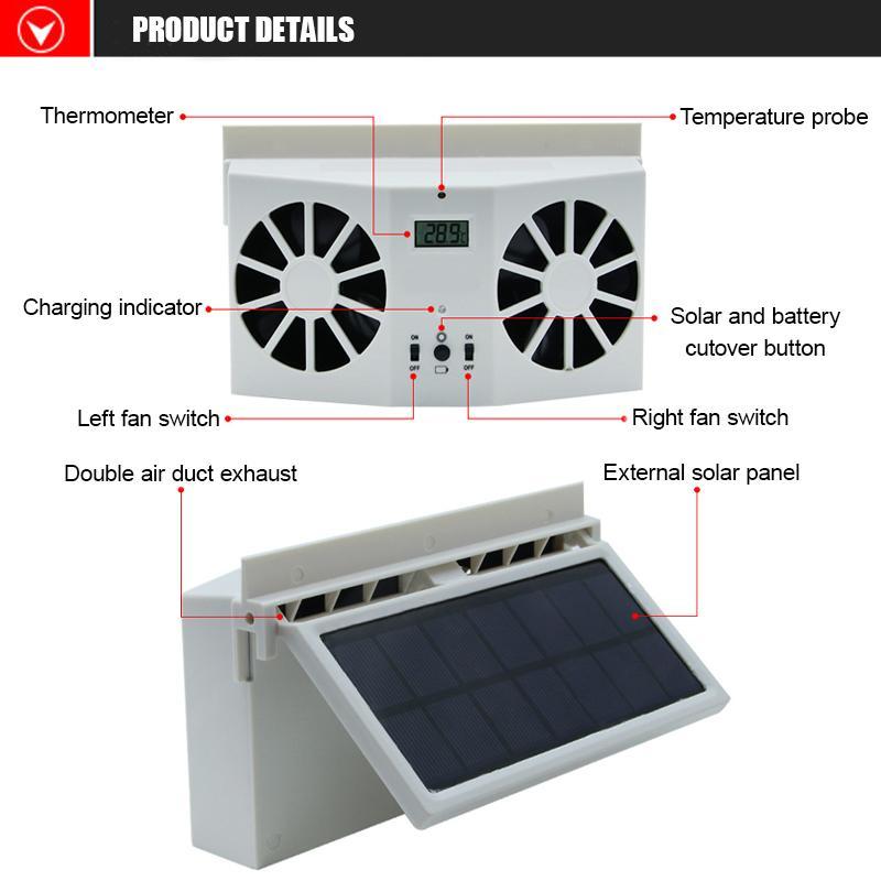 New Solar Car Exhaust Heat Exhaust Fan