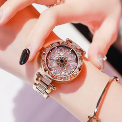 Women Waterproof Flower Quartz Watch