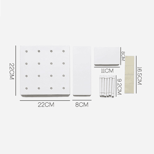 Plastic Hole Floating Wall Shelf(1 Set)