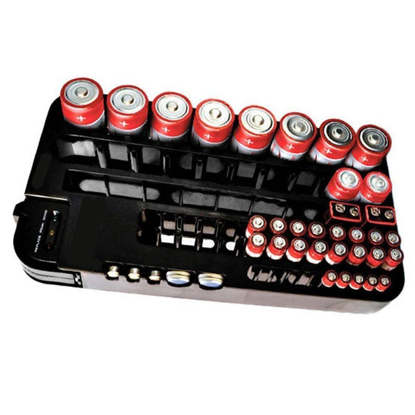 Battery Storage Organizer with Battery Tester