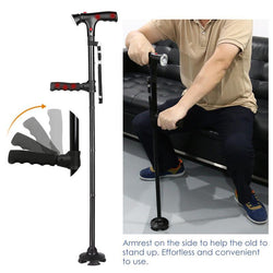 Collapsible Telescopic Folding Cane LED Lightweight Walking Trusty Sticks