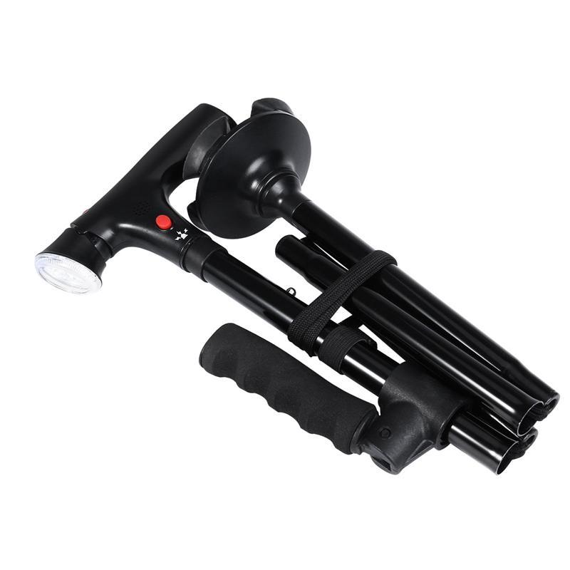 Collapsible Telescopic Folding Cane LED Lightweight Walking Trusty Sticks